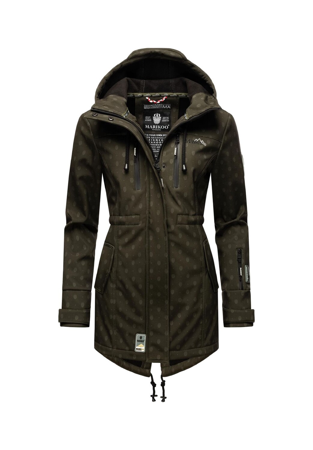 

Функциональное пальто цвета коричной козы MARIKOO, цвет Dark Olive Print