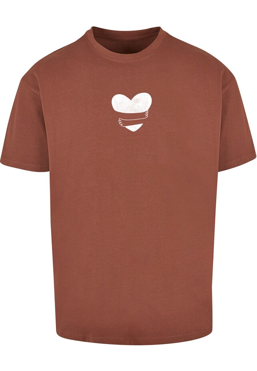 

Классическая футболка Merchcode Shirt Hugs & Love - Heart Hug, коричневый
