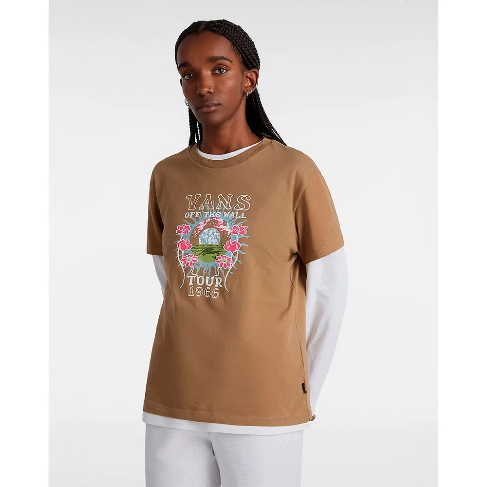 

Футболка с коротким рукавом Vans Boyfriend Fit Yesterdays, коричневый
