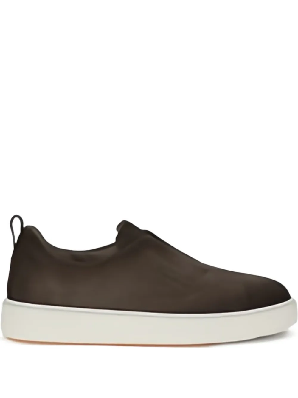 

Кожаные кеды без застежек Santoni, коричневый