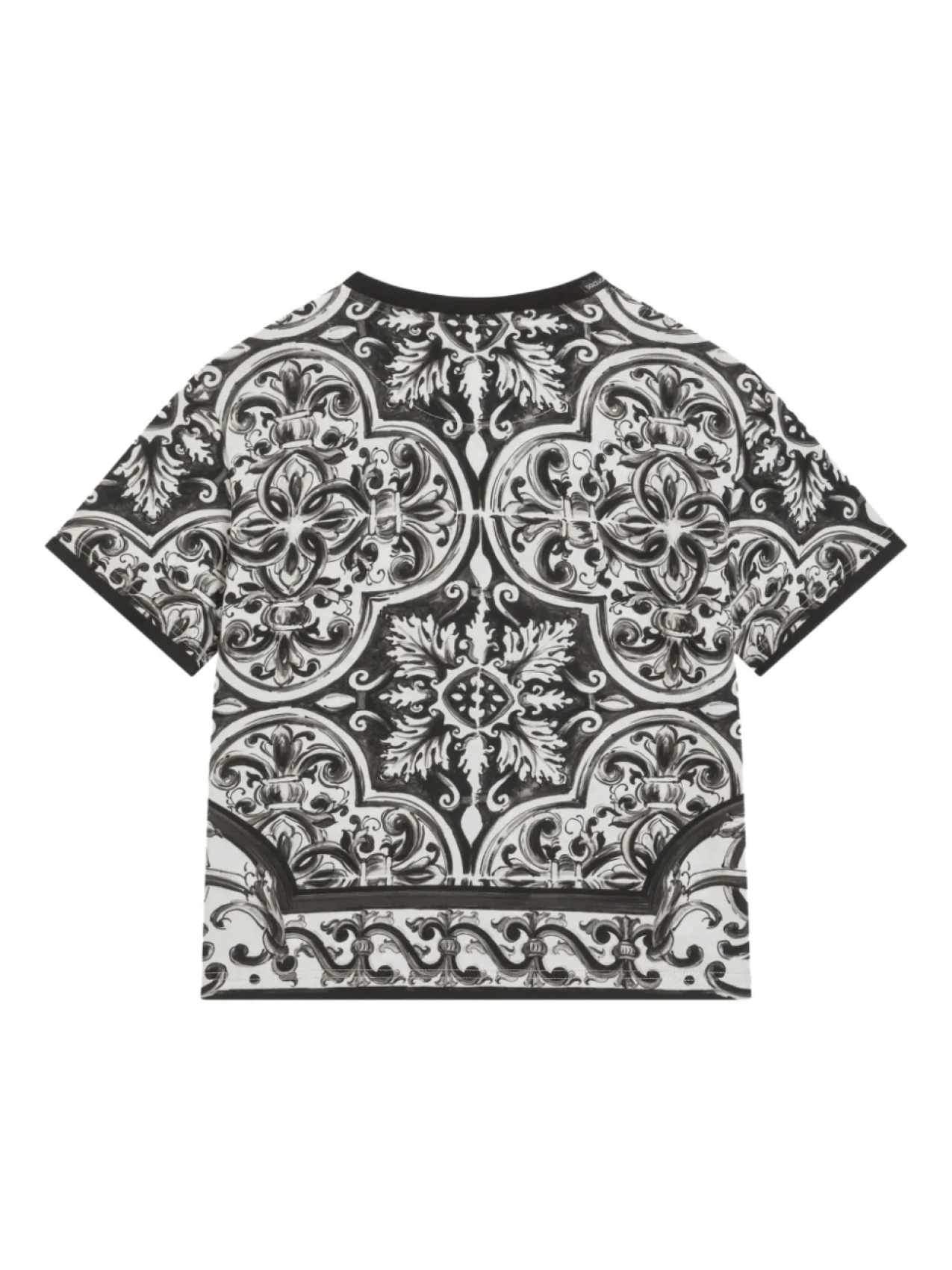 Dolce & Gabbana Kids футболка с принтом Majolica, черный — фото 2
