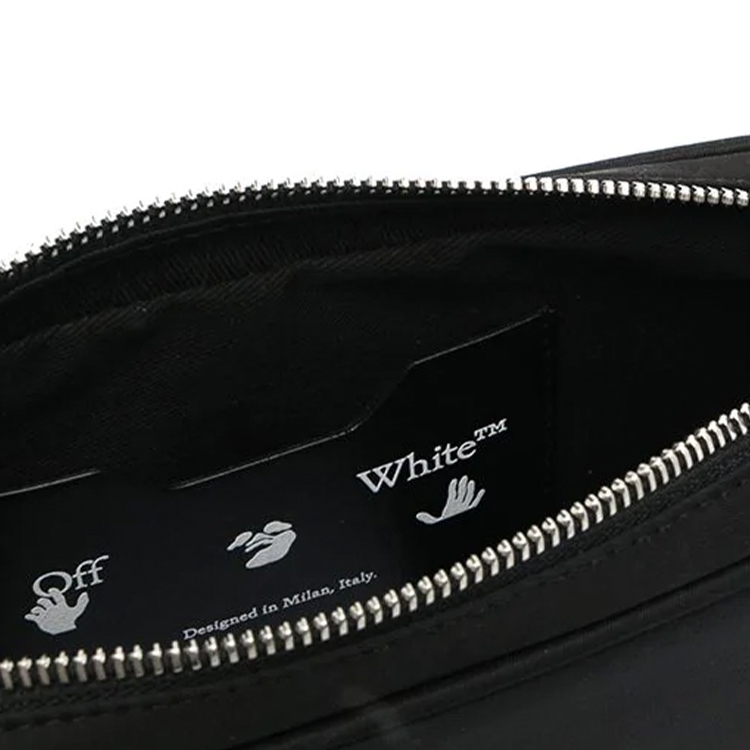 Кожаный поясной кошелек для монет мужской черный OFF-WHITE — фото 3