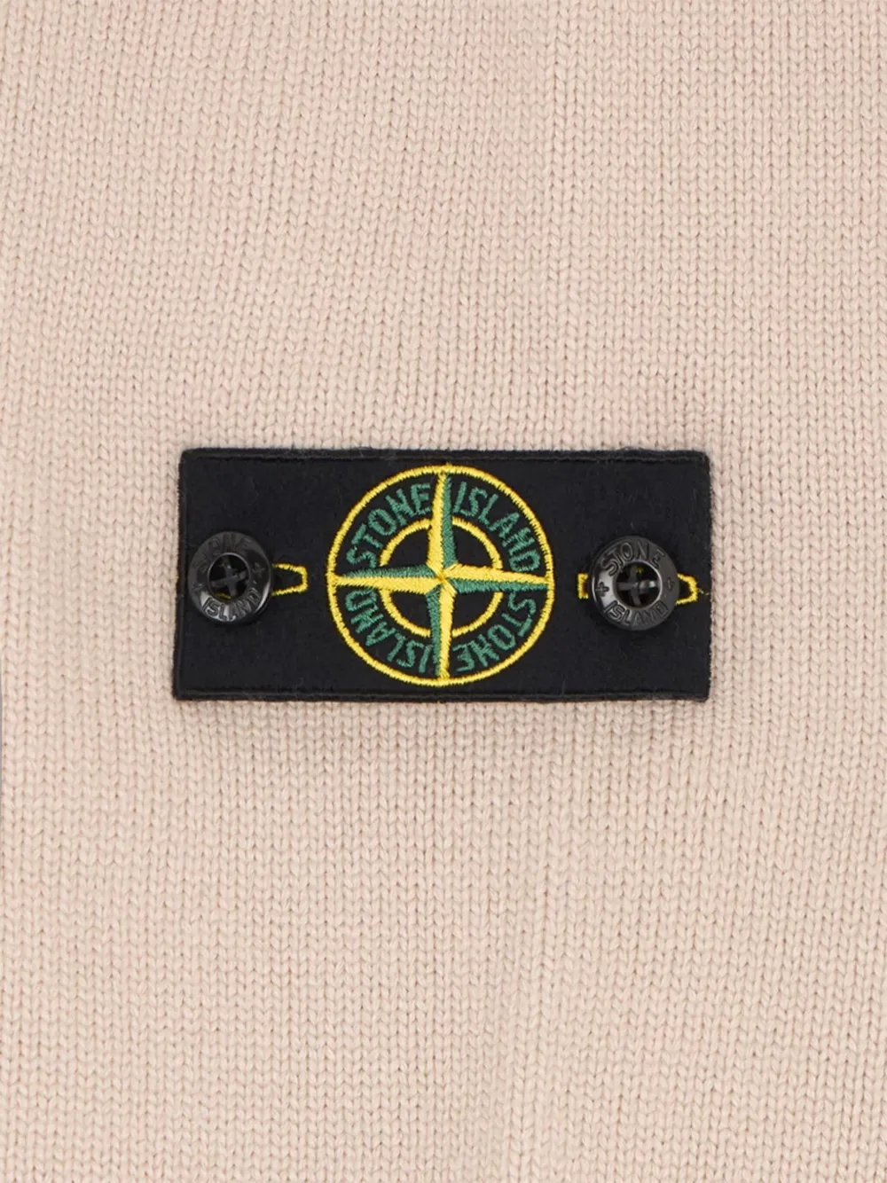 Свитер с высоким воротником и нашивкой-логотипом Stone Island Junior, нейтральный — фото 4