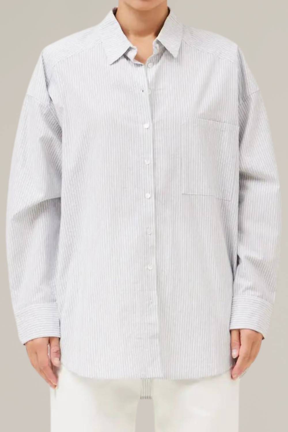 

Рубашка свободного покроя на пуговицах из шамбре GRADE & GATHER, цвет chambray