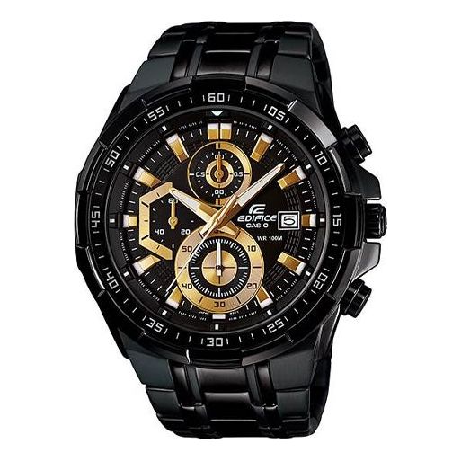 

Часы CASIO Waterproof EDIFICE Mens Black/Gold Analog, черный