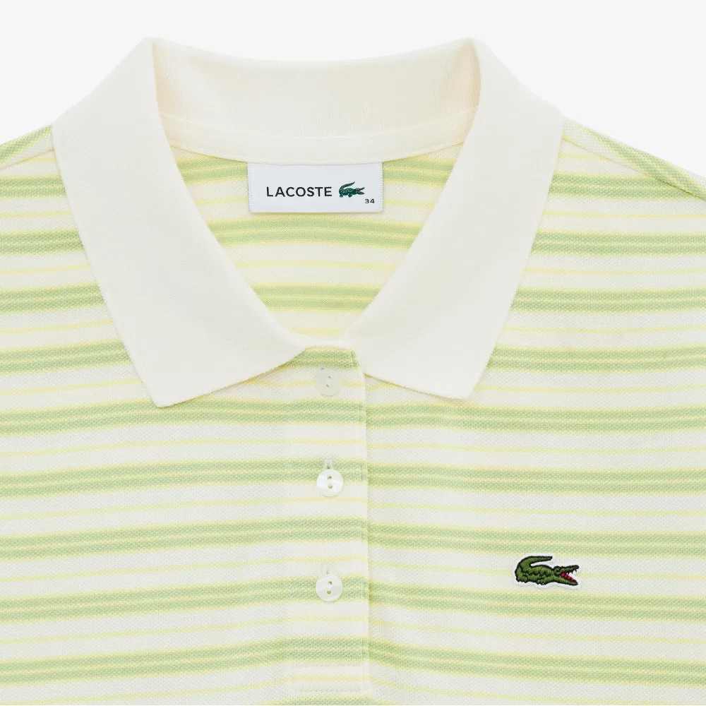 Платье-поло Lacoste ef800e-56g, мультиполоска, светло-зелёное — фото 2
