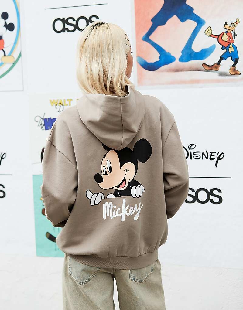

Серая толстовка унисекс с принтом Микки Мауса ASOS DESIGN Disney