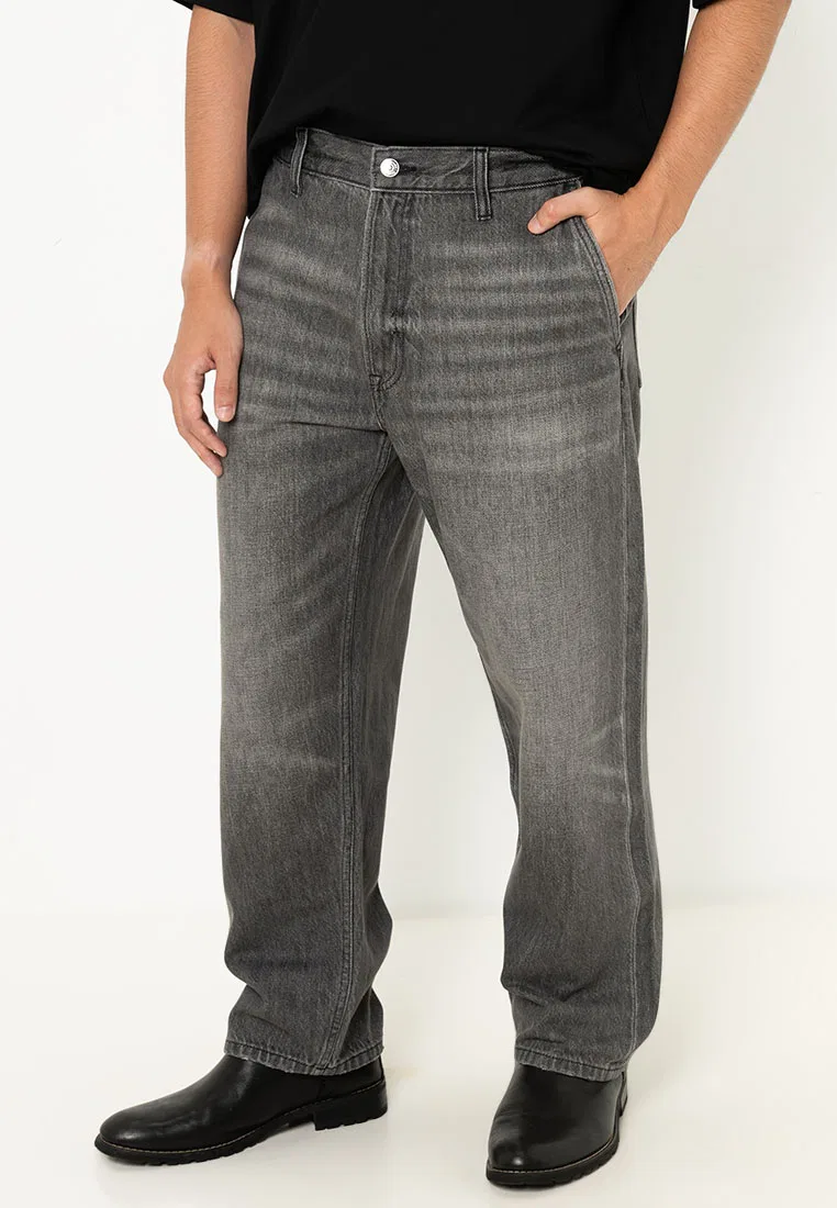 Джинсы зауженные укороченные, Calvin Klein Jeans, черный