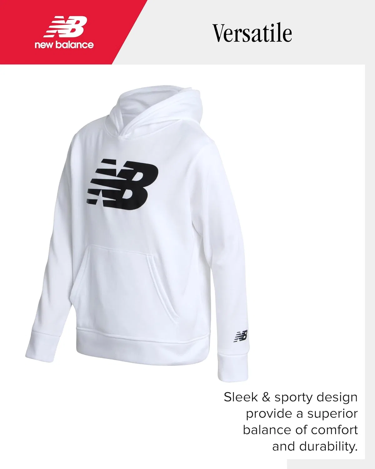 Детский спортивный костюм из флиса New Balance, 2 предмета, Bright White Black — фото 4