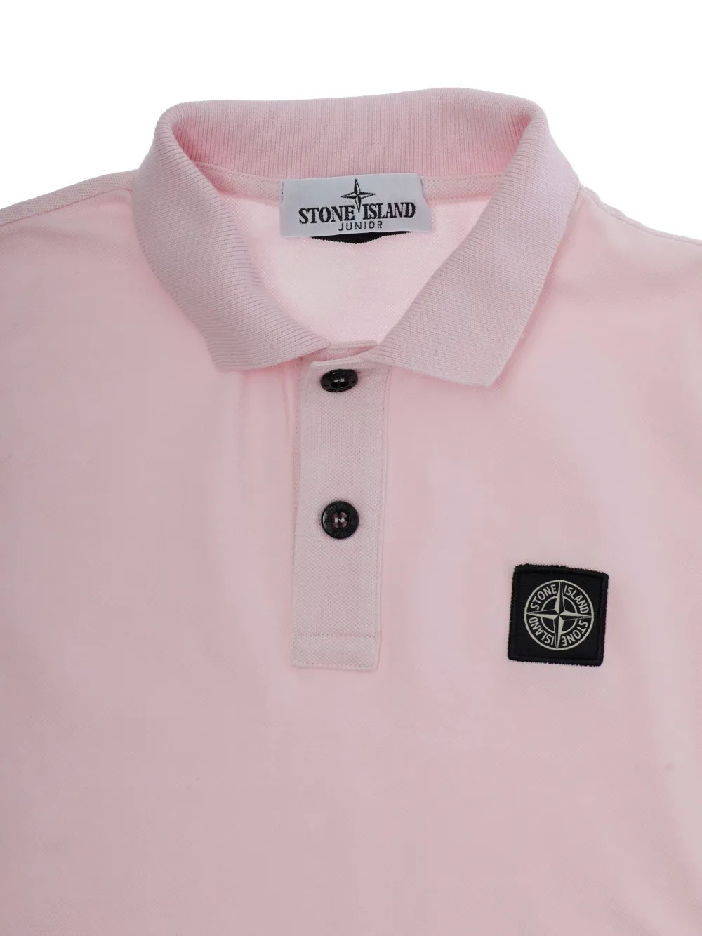 Поло с пуговицами и нашивкой-логотипом Stone Island Junior, розовый — фото 3