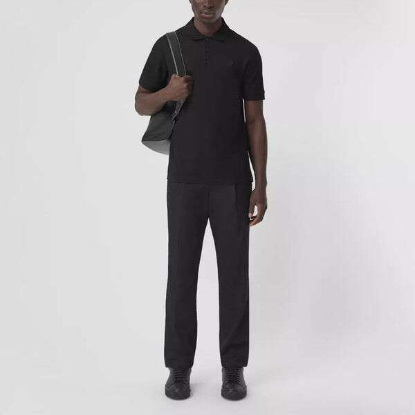 Футболка Burberry Men's Pattern Short Sleeve Polo Shirt черный, черный — фото 2