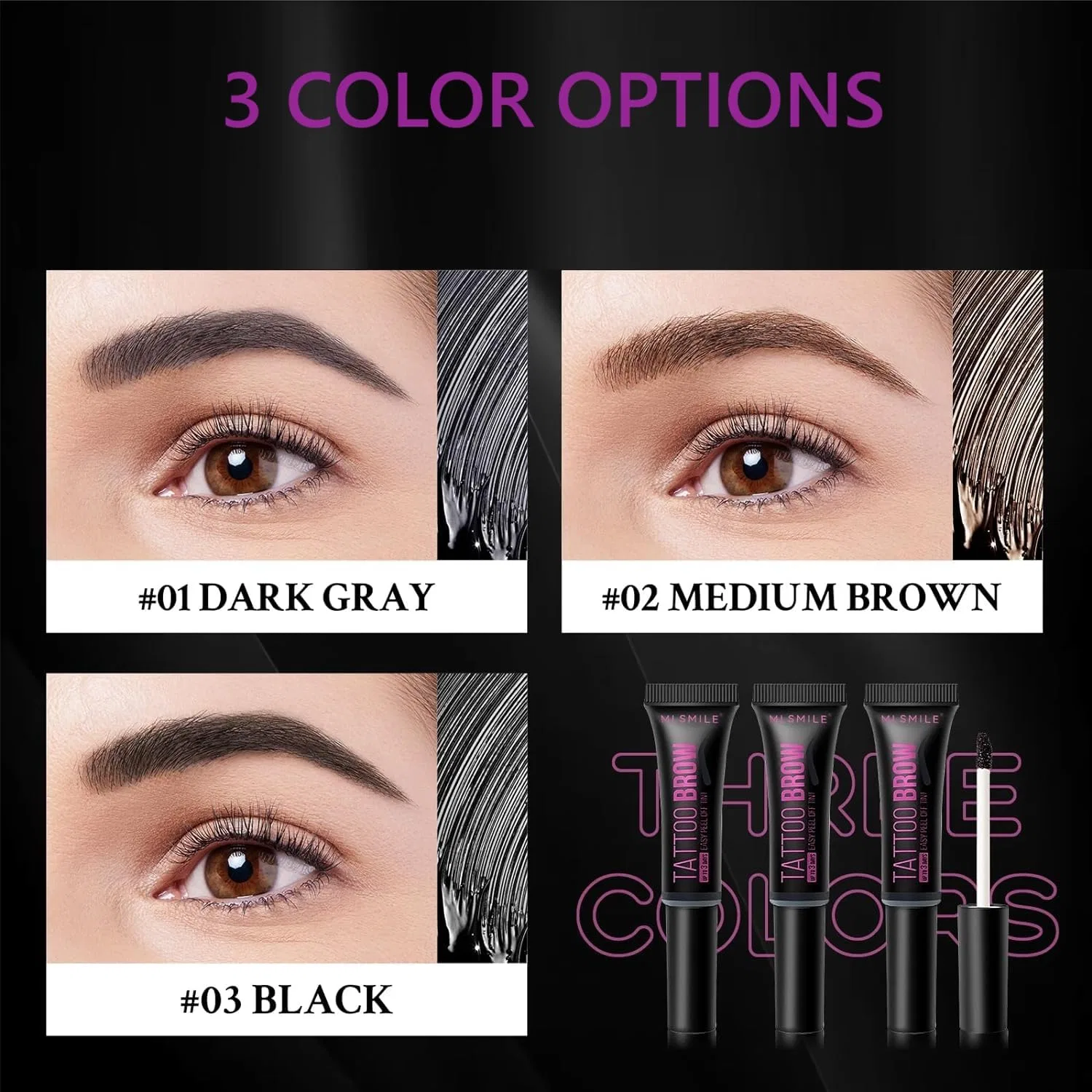 Гель-тинт для бровей Tattoo Brow Peel Off, водостойкий, 3 шт. Beliky Girl — фото 3