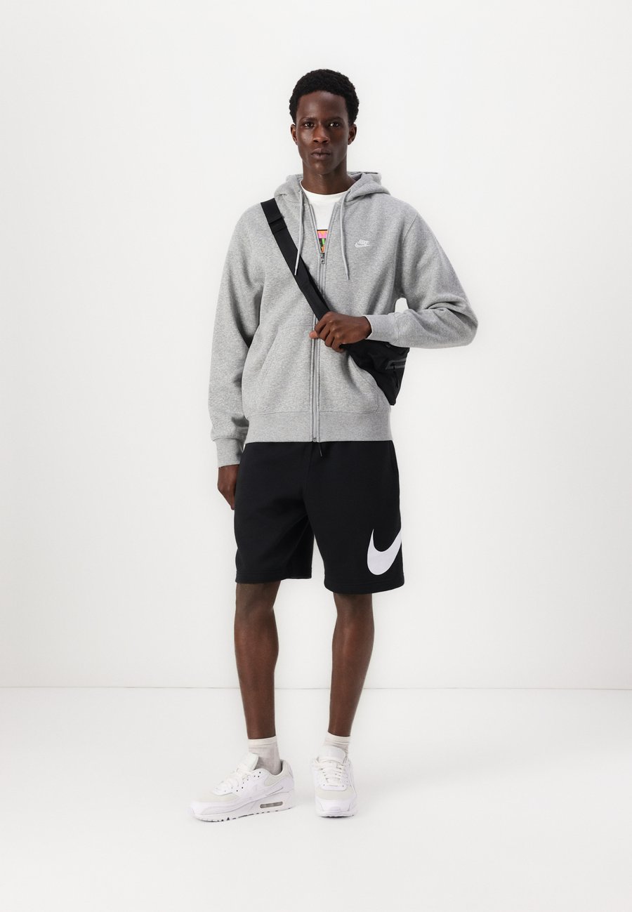 Толстовка Nike Sportswear Zip-up sweatshirt, Dark Grey Heather Light Smoke Grey White/Grey — фото 2