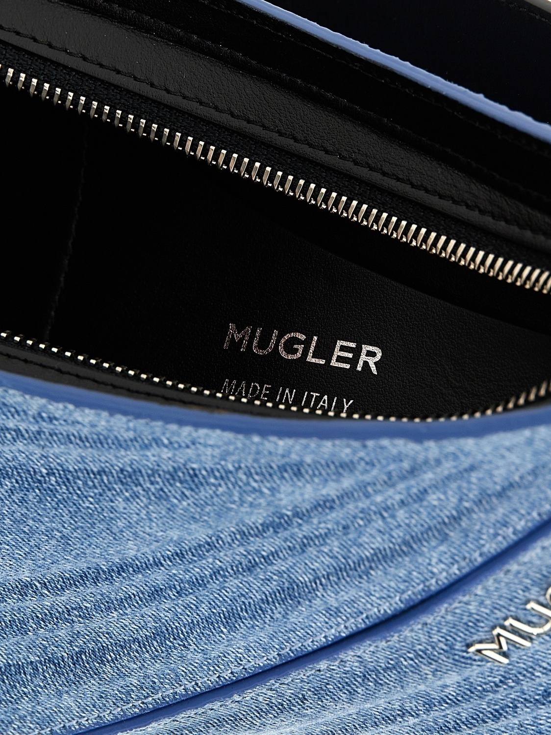 Сумка на плечо 'medium denim spiral curve 01' из денима средней величины Mugler, синий — фото 4