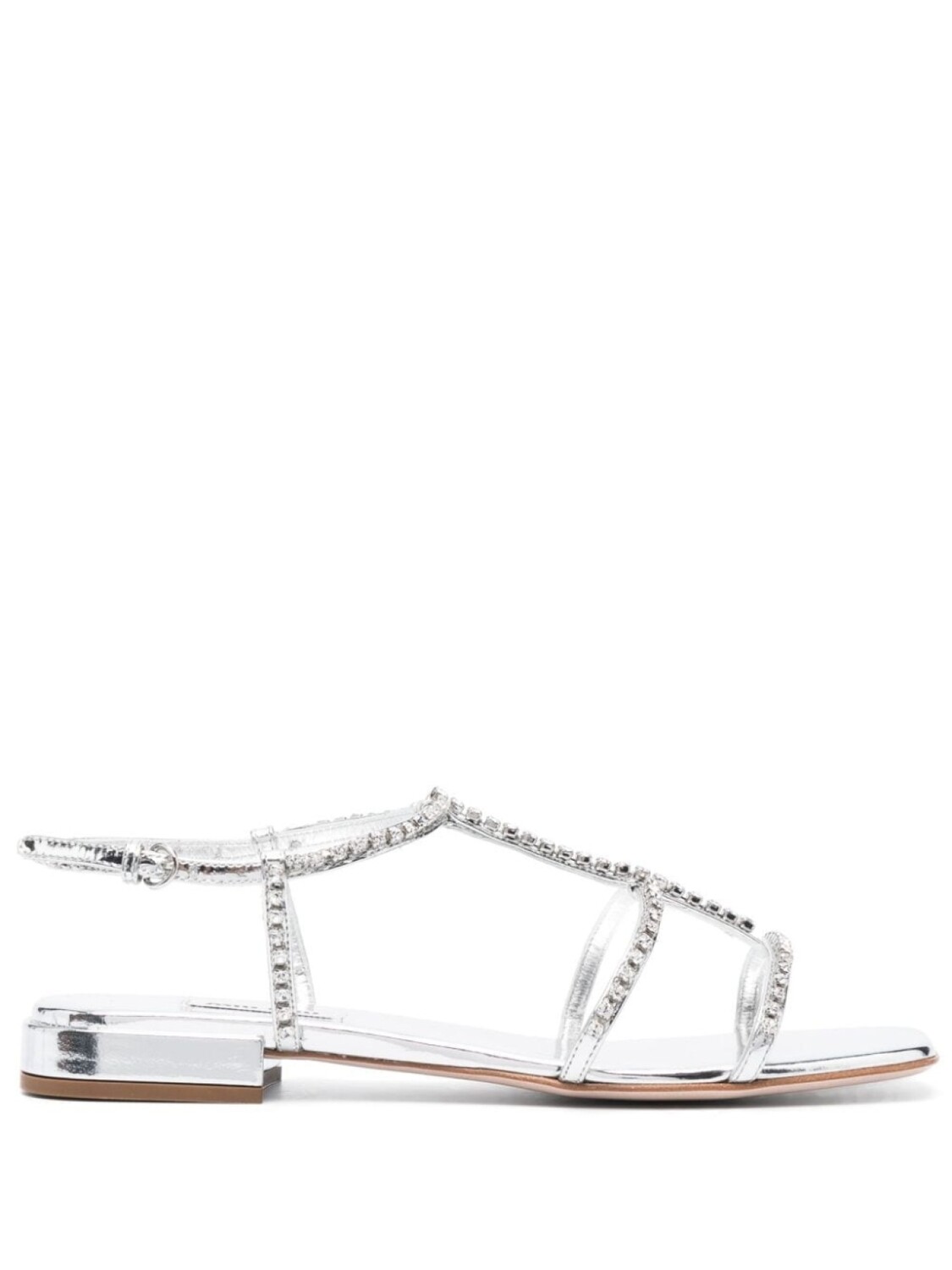 

Miu Miu босоножки с кристаллами, серый