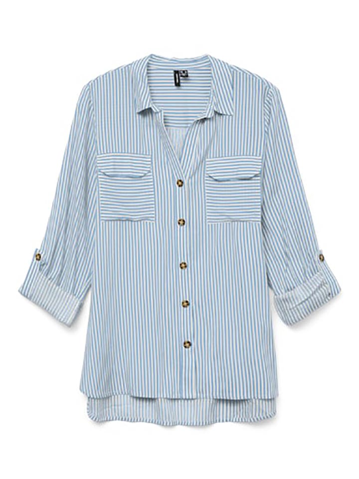 

Блузка Vero Moda, светло-голубой/белый