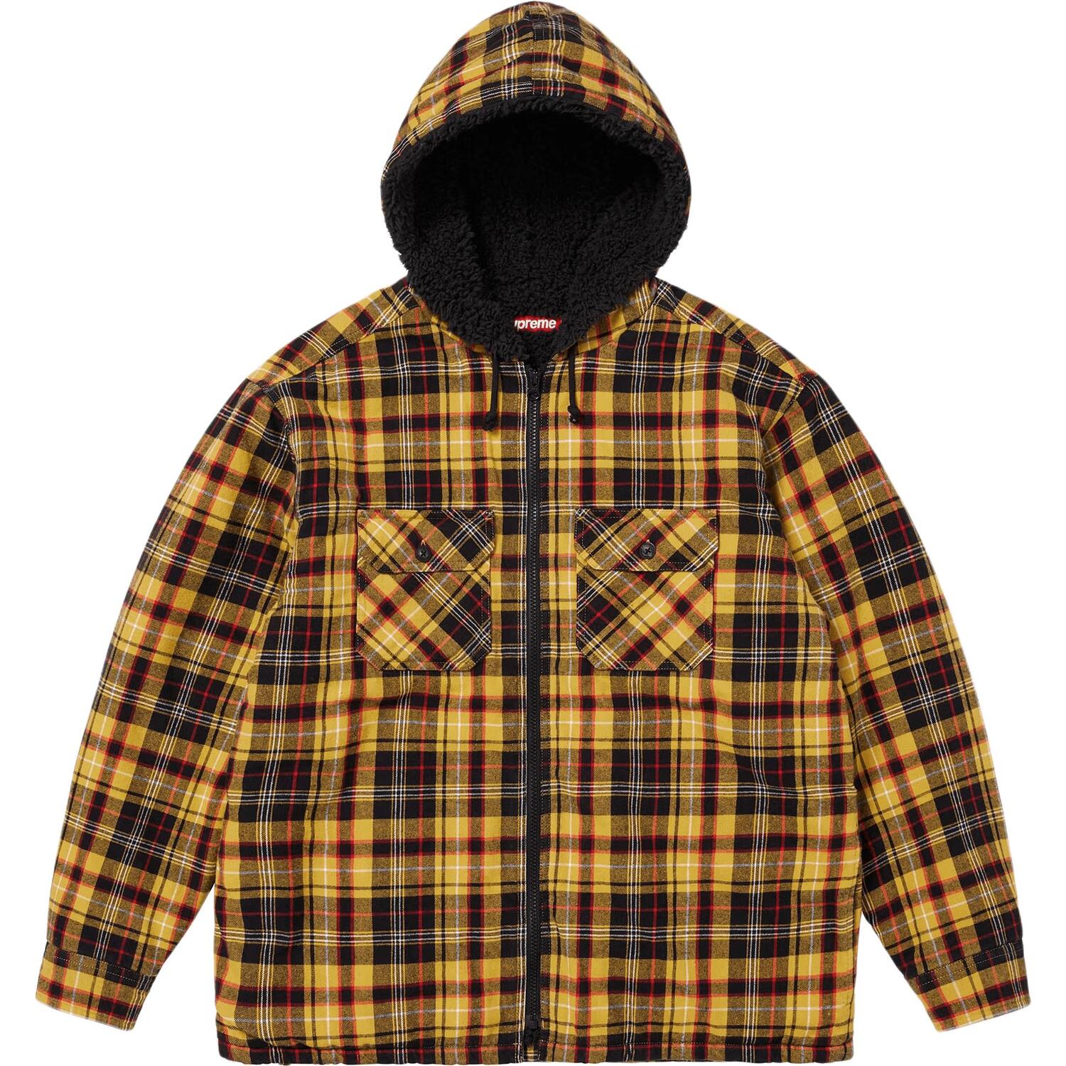 Рубашка FW25 WEEK10 Lined Zip Up Hooded Flannel Shirt Unisex Supreme, синий — фото 2