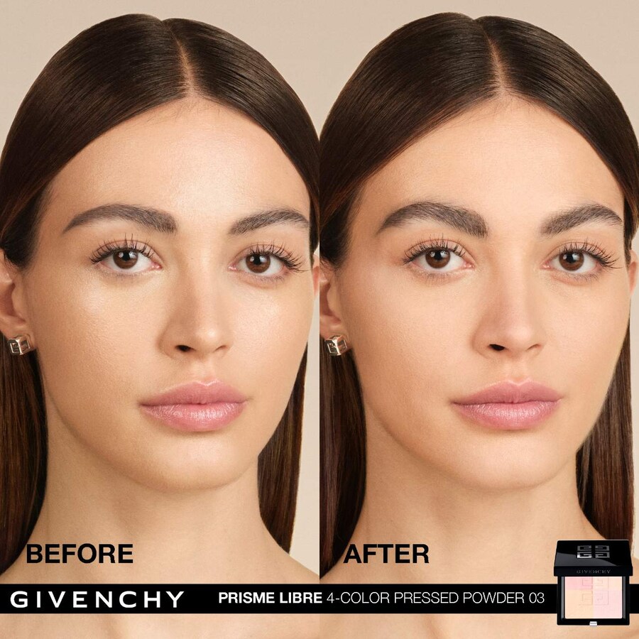 Прессованная матирующая пудра Prisme Libre для разглаживания и коррекции цвета Givenchy, 0.2 oz /7 g, 03 Voile Rose — фото 3
