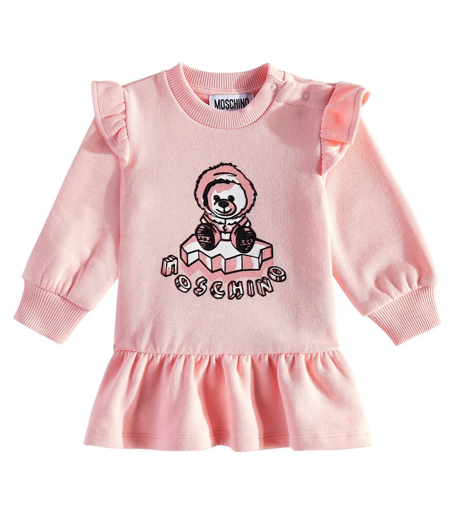 

Платье из хлопка для малышей с мишкой тедди Moschino Kids, Sugar Rose