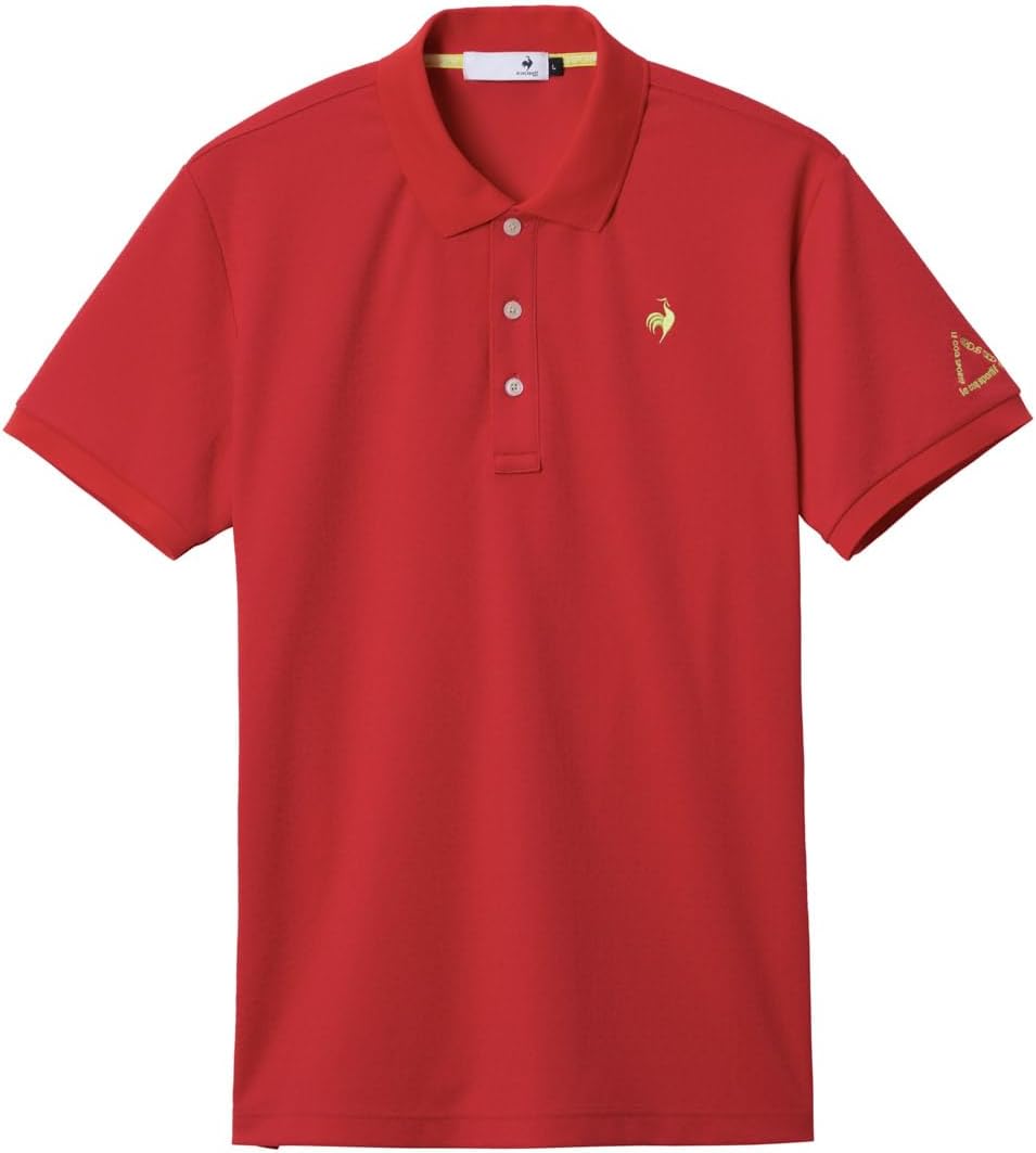 

Мужская рубашка с коротким рукавом Coq Sportif LG5FHS13M, поло, жаккардовая рубашка, впитывает пот, быстро сохнет, эластичная, простая, для гольфа Le Coq Sportif, красный