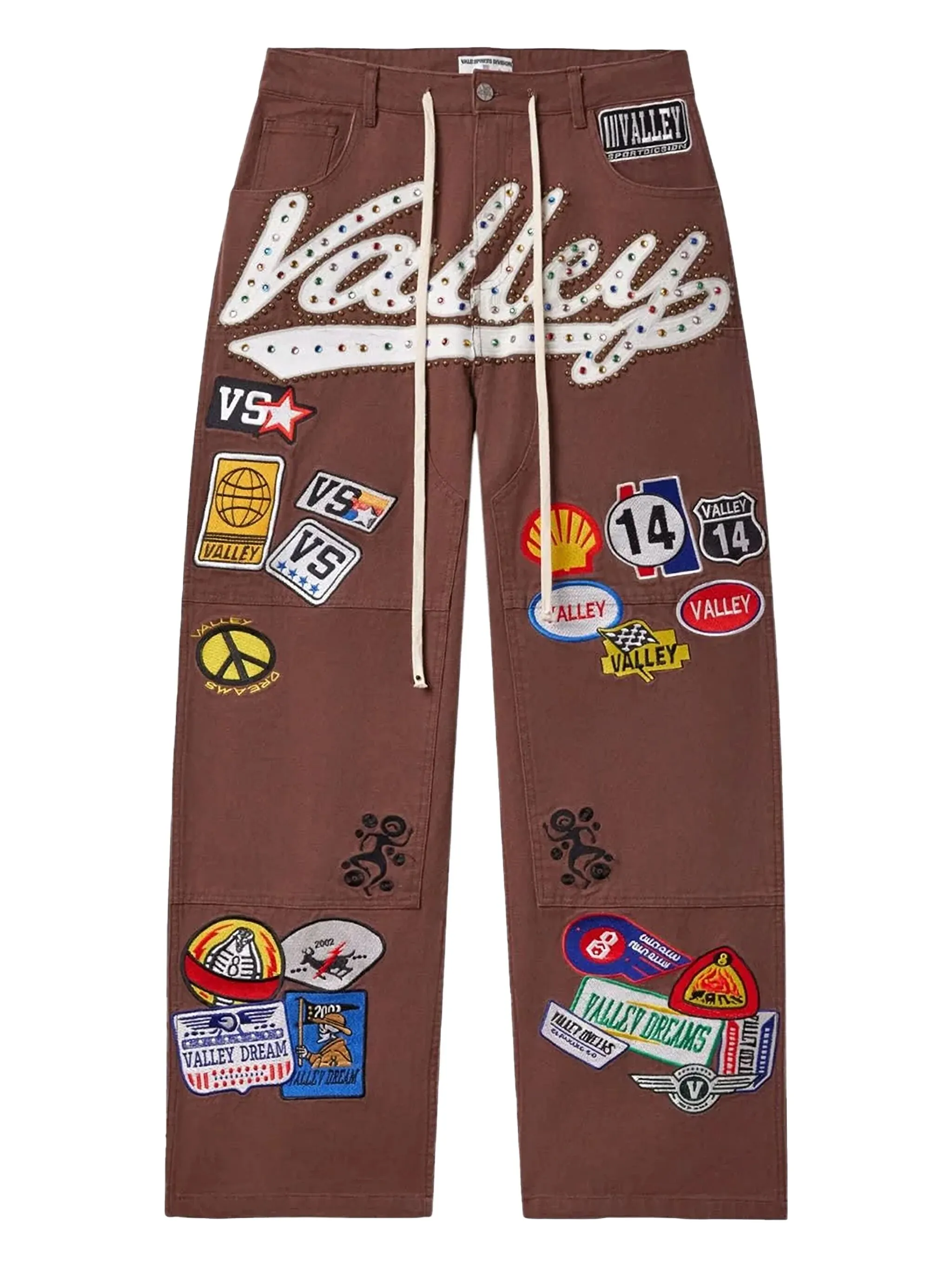 

Брюки с нашивками Vale, коричневый