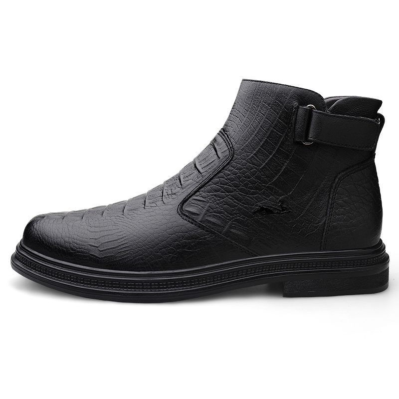 

British knights Черные мужские зимние ботинки на шнуровке с меховой подкладкой, цвет Black Fleece-Lined Style