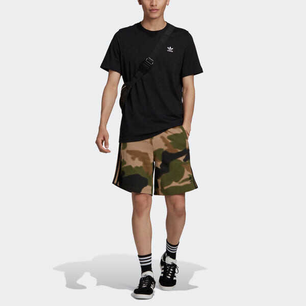 Шорты originals camo 3-stripes camouflage loose sports shorts green Adidas, зеленый — фото 2