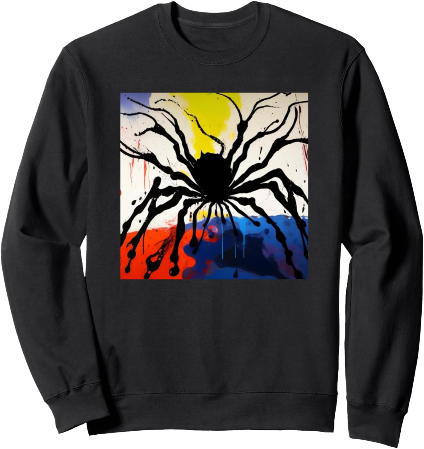 

Красочный силуэт паука, толстовка для любителей пауков Spider Art + Merch Men Women Kids Boys Girls Gift, черный