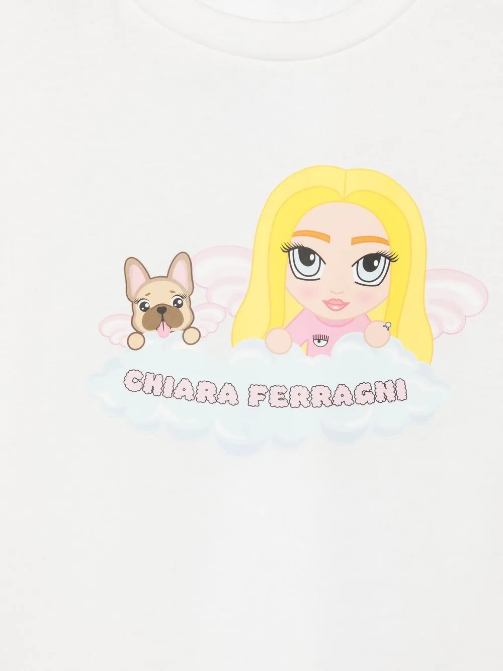 Футболка с графичным принтом Chiara Ferragni Kids, белый — фото 3