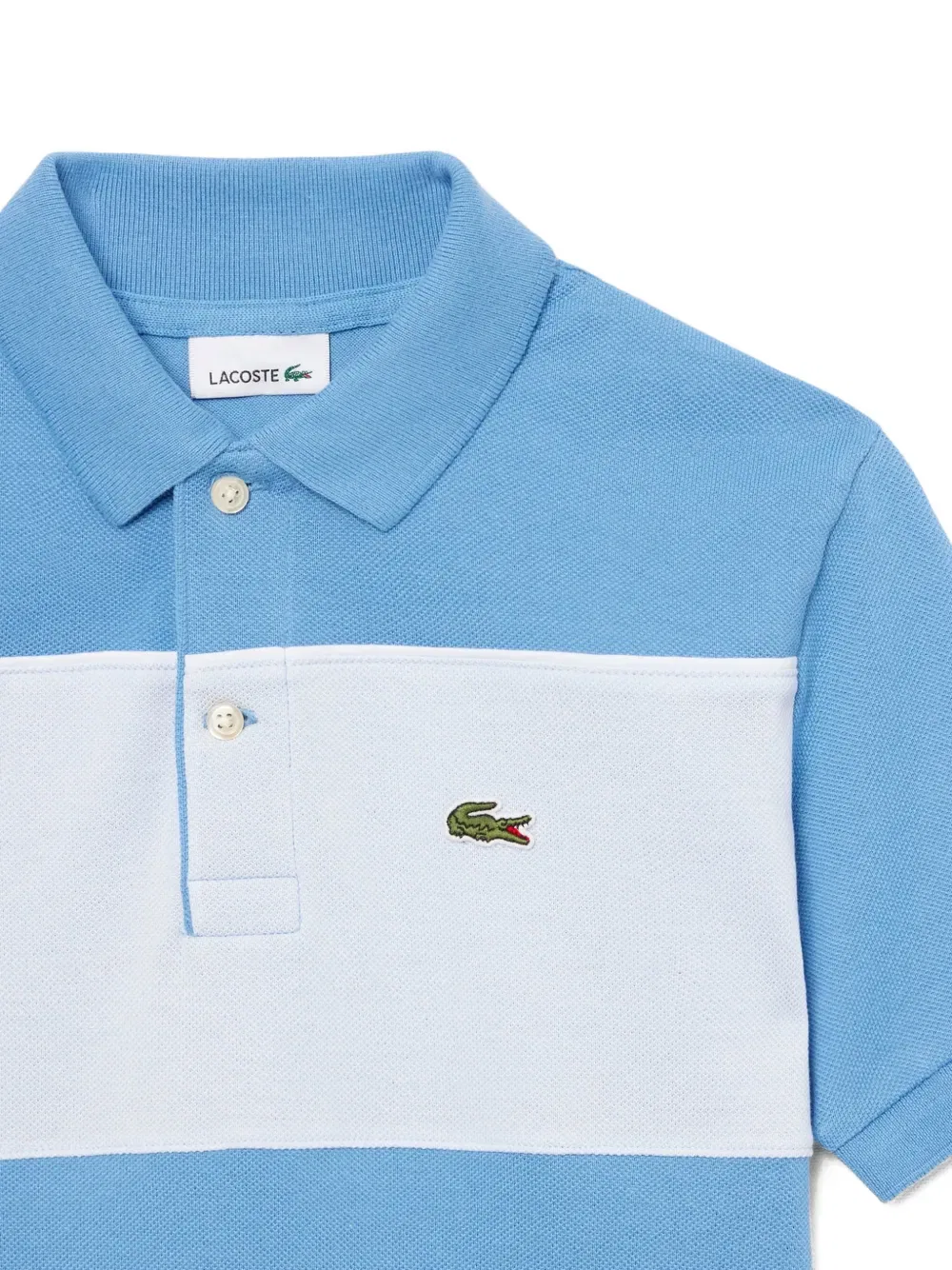 Рубашка-поло с коротким рукавом в стиле колорблок Lacoste, синий — фото 3
