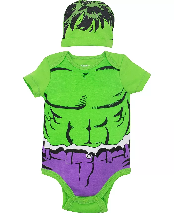 

Детский костюм-боди и шапочка для мальчиков Baby Boys Cosplay Avengers, зеленый