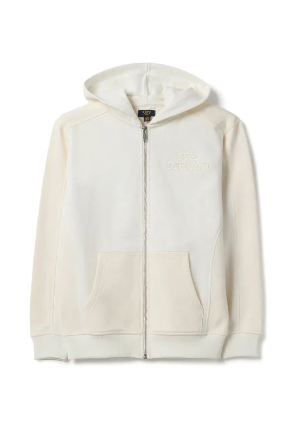 Худи свободного кроя на молнии. Ovs, Cream White