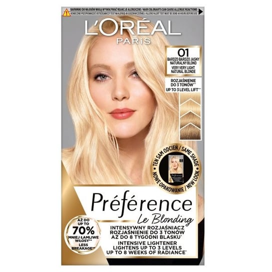 

Краска для волос Preference Le Blonding 01 Very Very Light Natural Blonde L'Oréal Paris