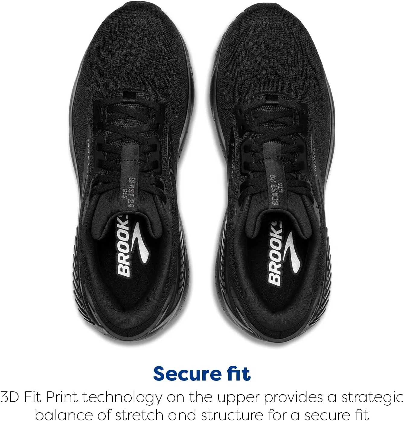 Мужские кроссовки Brooks Beast GTS 24 для бега и ходьбы с хорошей поддержкой стопы, Black Ebony — фото 4