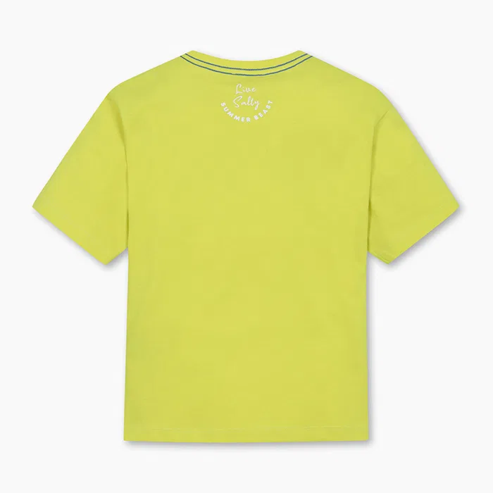 Детская летняя футболка с графическим принтом лавандового цвета от Benetton Kids — фото 2