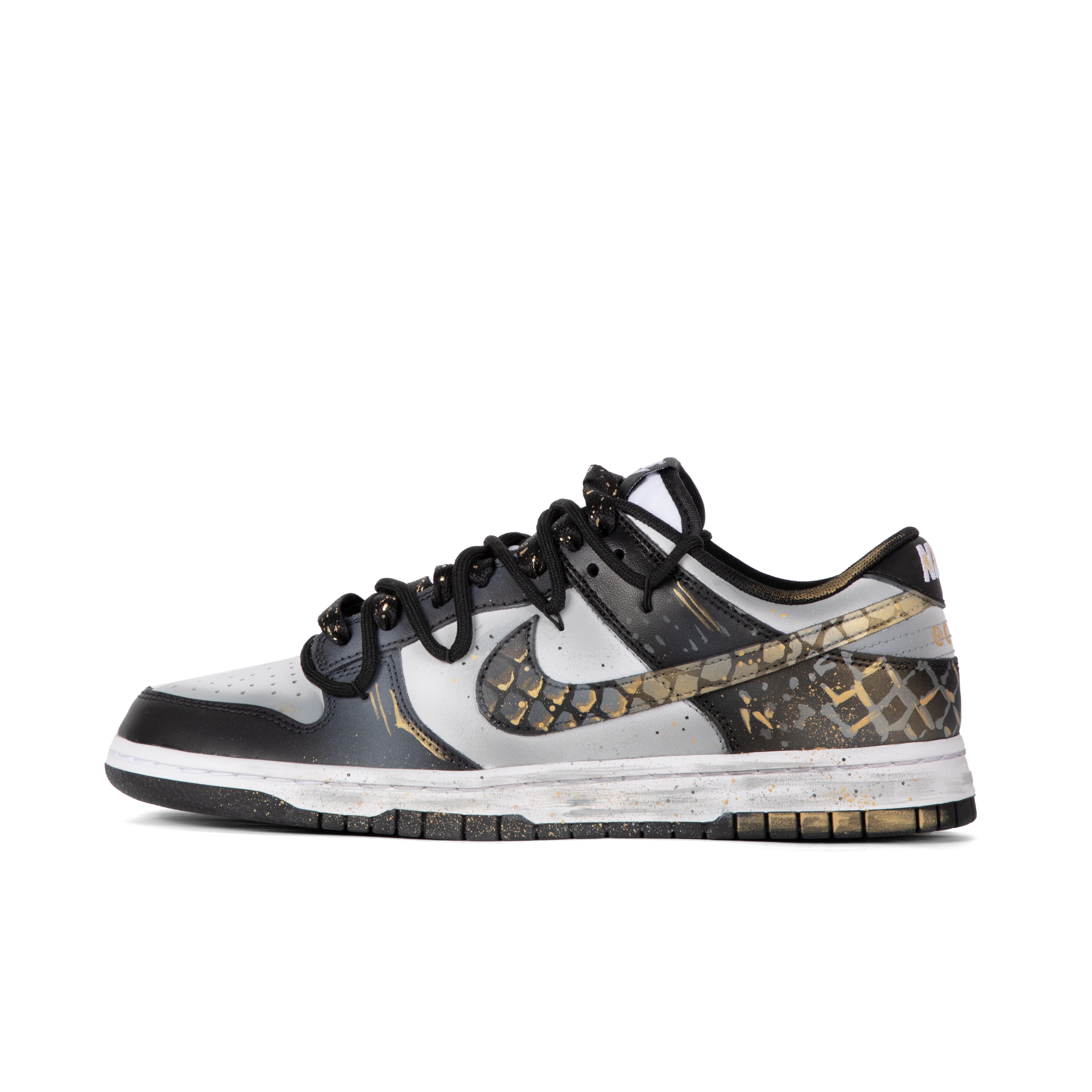 

Nike Кроссовки для скейтбординга Dunk Retro'Black, износостойкие и нескользящие, серо-черные, мужские