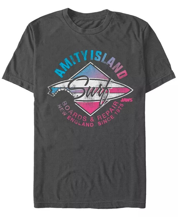 

Футболка с коротким рукавом Jaws Men's Distressed Amity Island Fifth Sun, серый