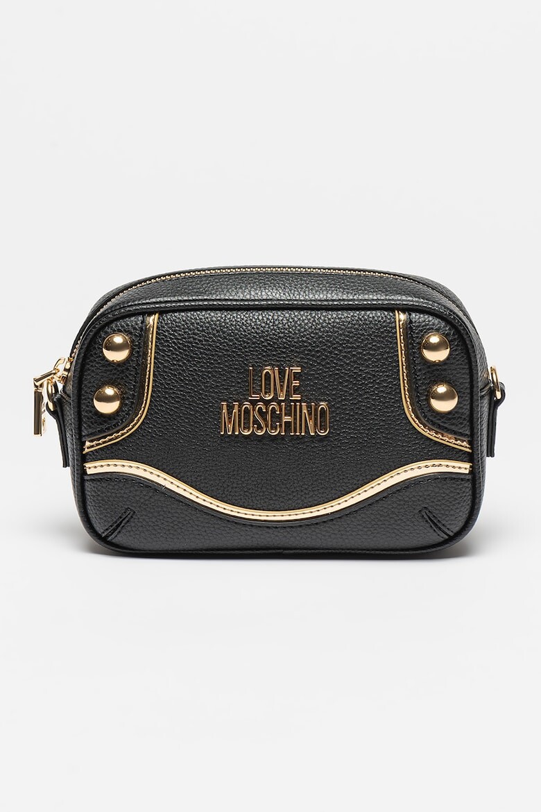 

Сумка из экокожи и кожи с металлическим логотипом Love Moschino, черный