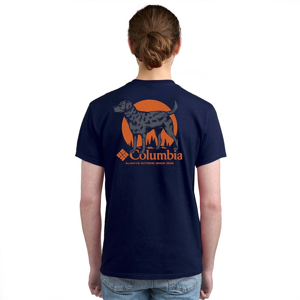

Мужская футболка Columbia с коротким рукавом и рисунком, цвет Dark Blue Dog