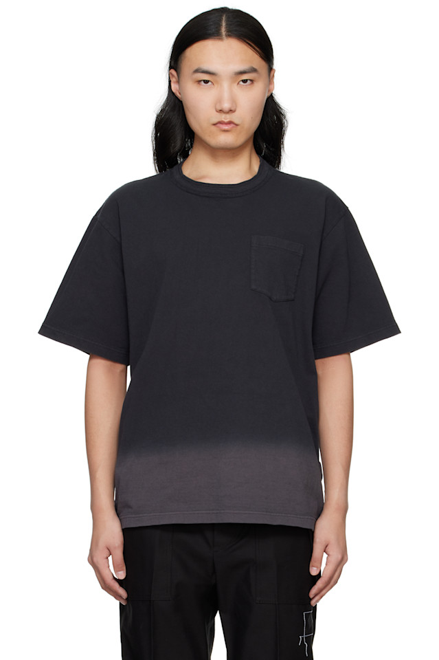 

Футболка из джерси с красильной обработкой Sacai, черный