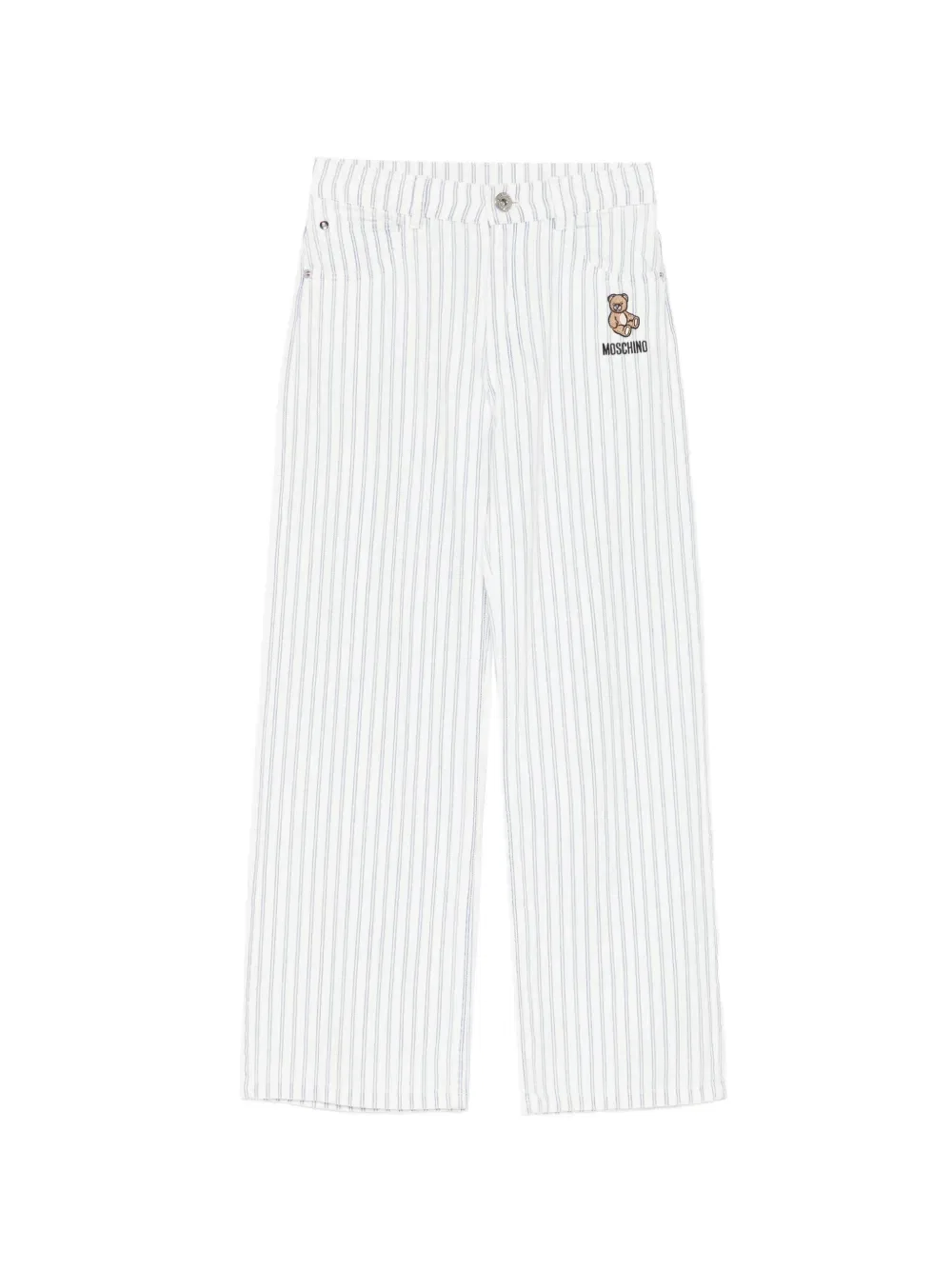 Полосатые джинсы Moschino Kids, белый
