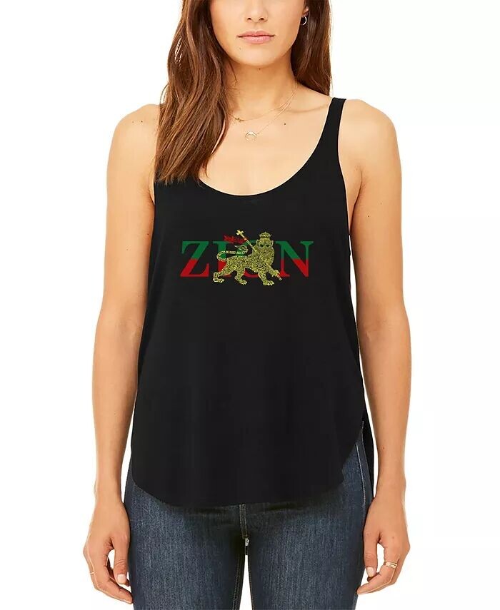 

Женская струящаяся майка Word Art Zion One Love LA Pop Art, черный