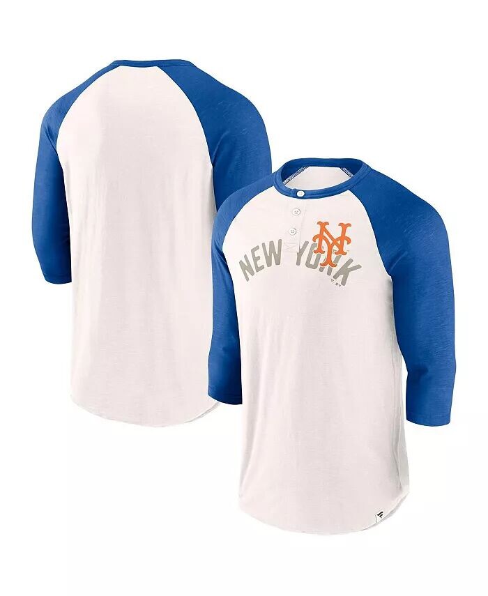 

Мужская белая футболка Royal New York Mets Backdoor Slider Raglan с рукавом 3/4 Fanatics