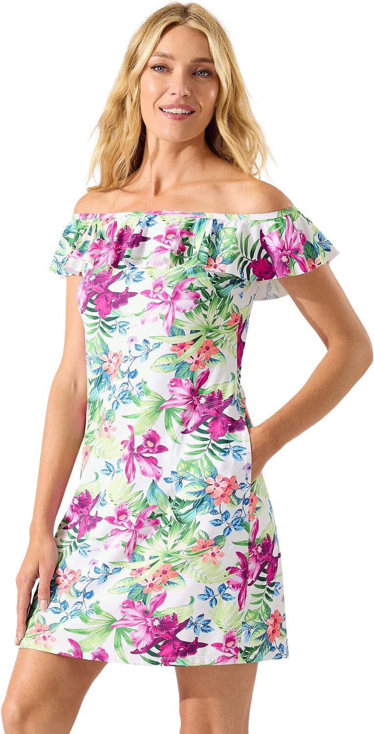

Спа-платье с открытыми плечами Coastal Gardens Tommy Bahama, белый
