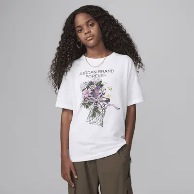 

Футболка Jordan Big Kids' Brand Forever T-Shirt, белый