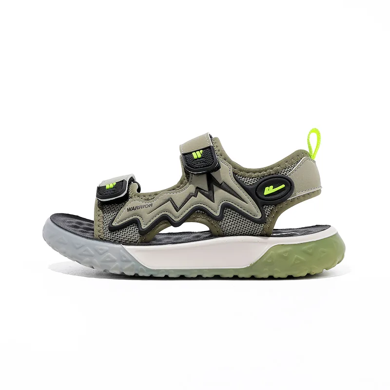Детские сандалии с противоскользящей подошвой и дышащим материалом WARRIOR, Army Green/Black