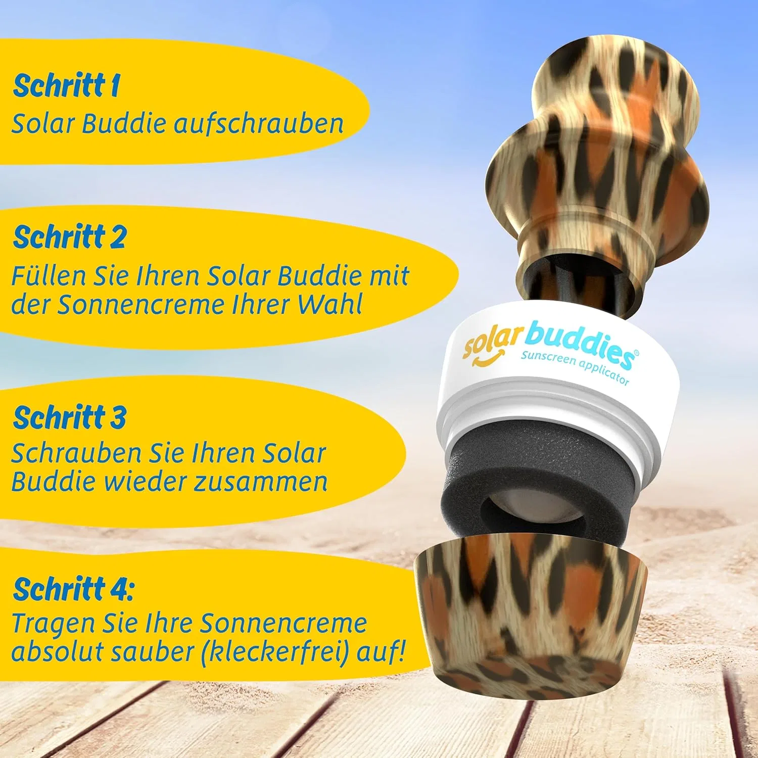Многоразовый аппликатор для солнцезащитного крема «Solar Buddies» Solar Buddies, Leopard Single — фото 4