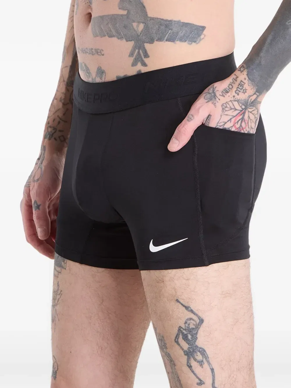 Шорты Nike Pro с принтом логотипа, черный — фото 3