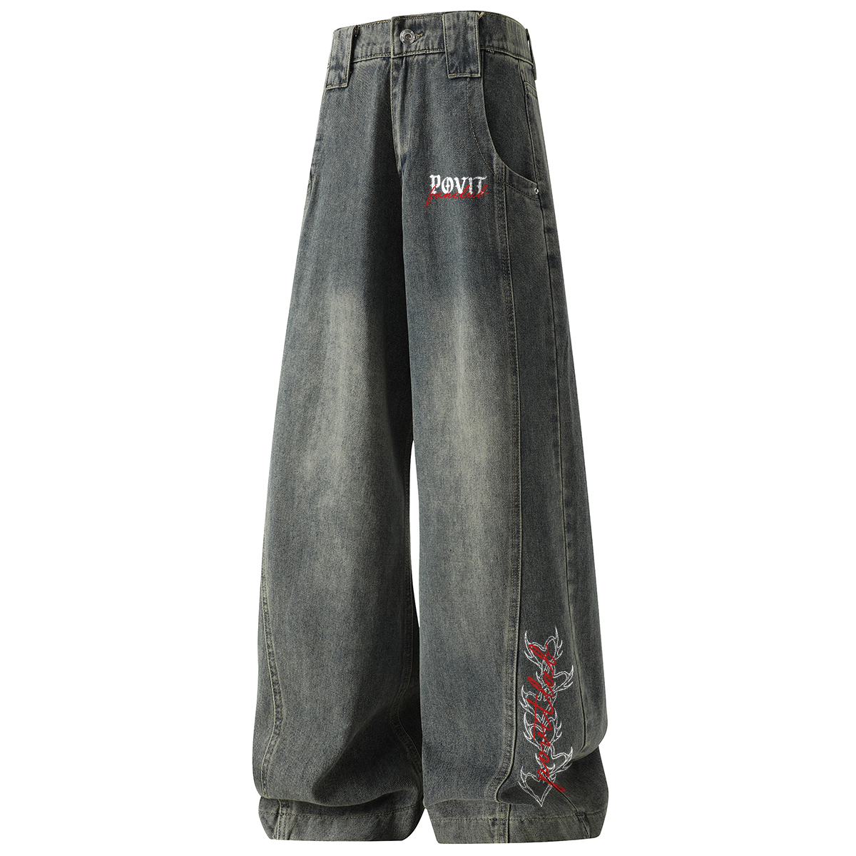 

Джинсы Unisex Thickened Straight Fit HUANQIU, vintage синий