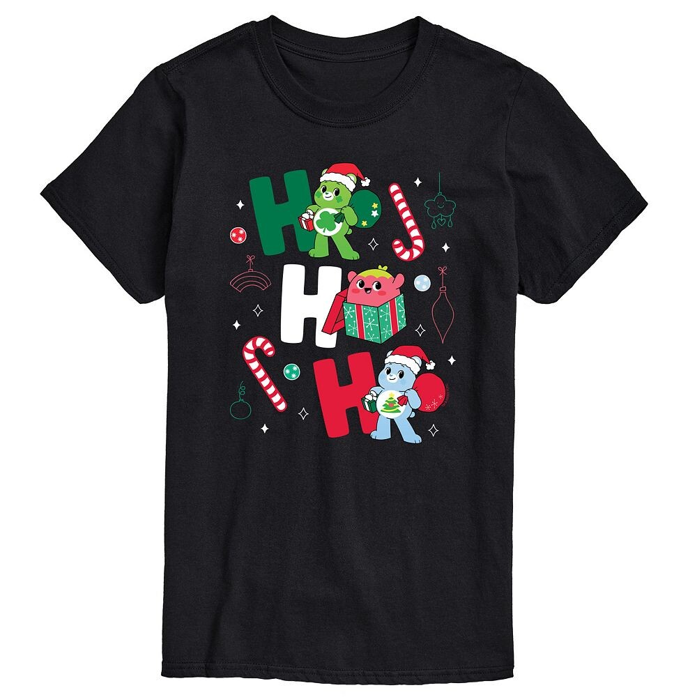 

Мужская футболка с рисунком Care Bears Ho Ho Ho Licensed Character, черный